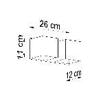 Stenska svetilka QUAD 2 bela (26x12x11cm)